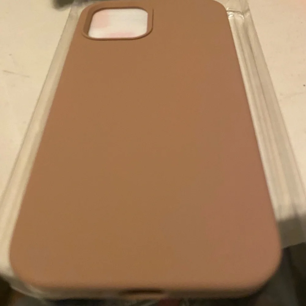 IPhone 12-14 Pro cell phone,soft case cover,taupe color w/ screen protector